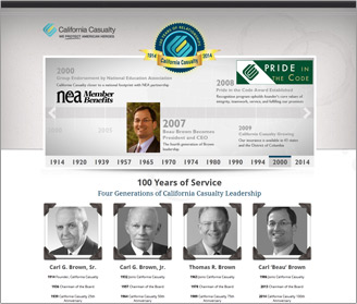 California Casualty's 100th Anniversary Website