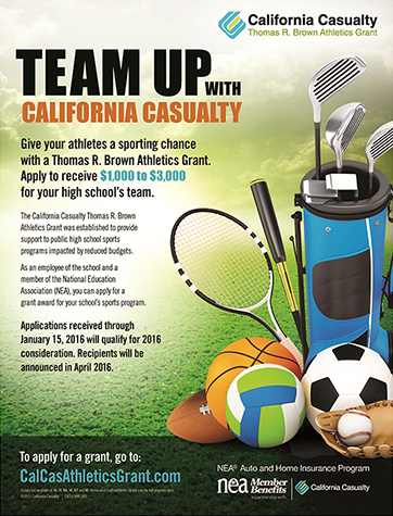 Team Up with California Casualty and Apply for the Thomas R Brown Athletics Grant