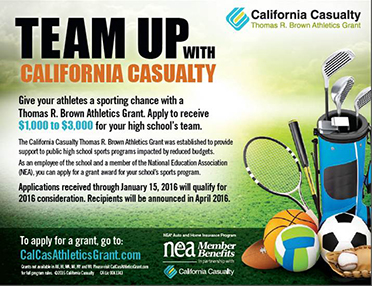 Team Up with California Casualty for a Thomas R Brown Athletics Grant