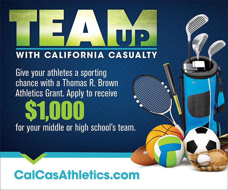 Team Up with California Casualty. Apply for the $1,000 Athletics Grant.