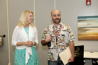 California Casualty Field Marketing Manager Diane Munck and winner Brady Michel