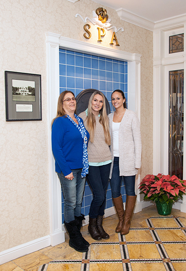 Tracie, her mother Beverly, and Ashley checking out the famous Chocolate Spa at the Hotel Hershey