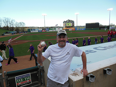 California Casualty's Victor Vola threw out the ceremonial first pitch