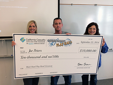 Joe (center) with California Casualty Field Marketing Managers Tami Phillips and Norma Alfaro