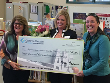 Stephanie Lederman won California Casualty's School Lounge Makeover