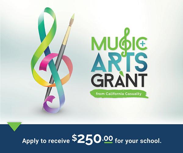 Music and Arts Grant from California Casualty. Apply to receive $250 for your school.