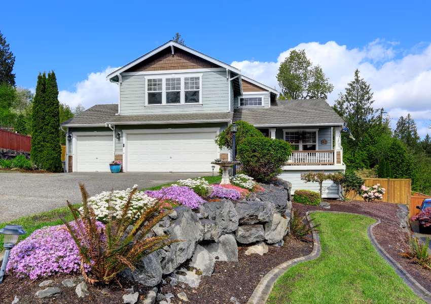 an image of a house with nice curb appeal and landscaping