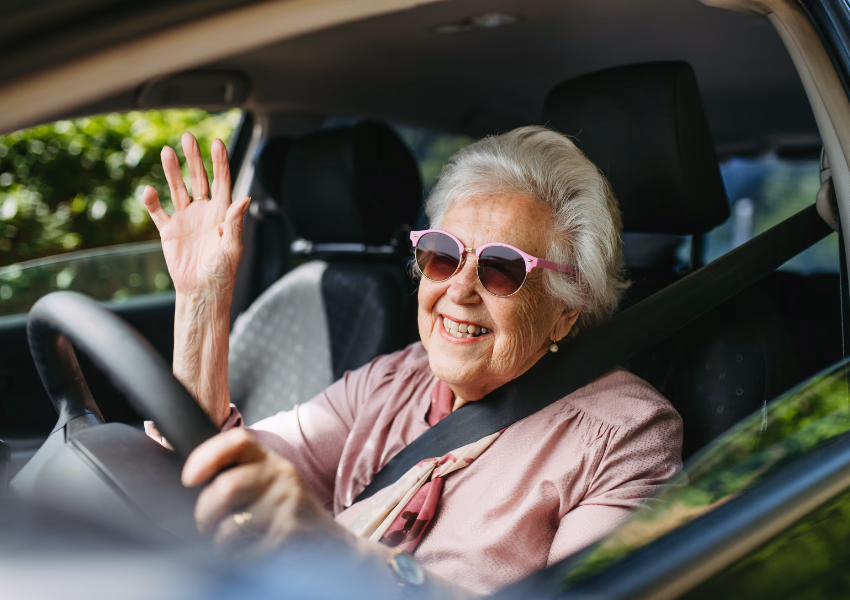 senior woman driving