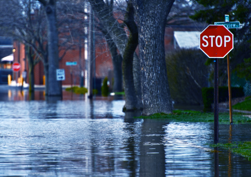 flooded neighborhood