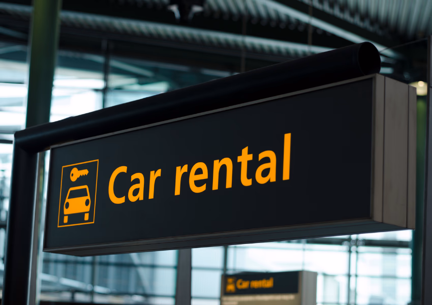 car rental sign