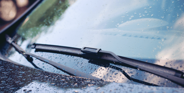 wet windshield with wipers