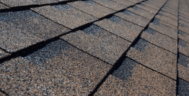 close up of roof shingles