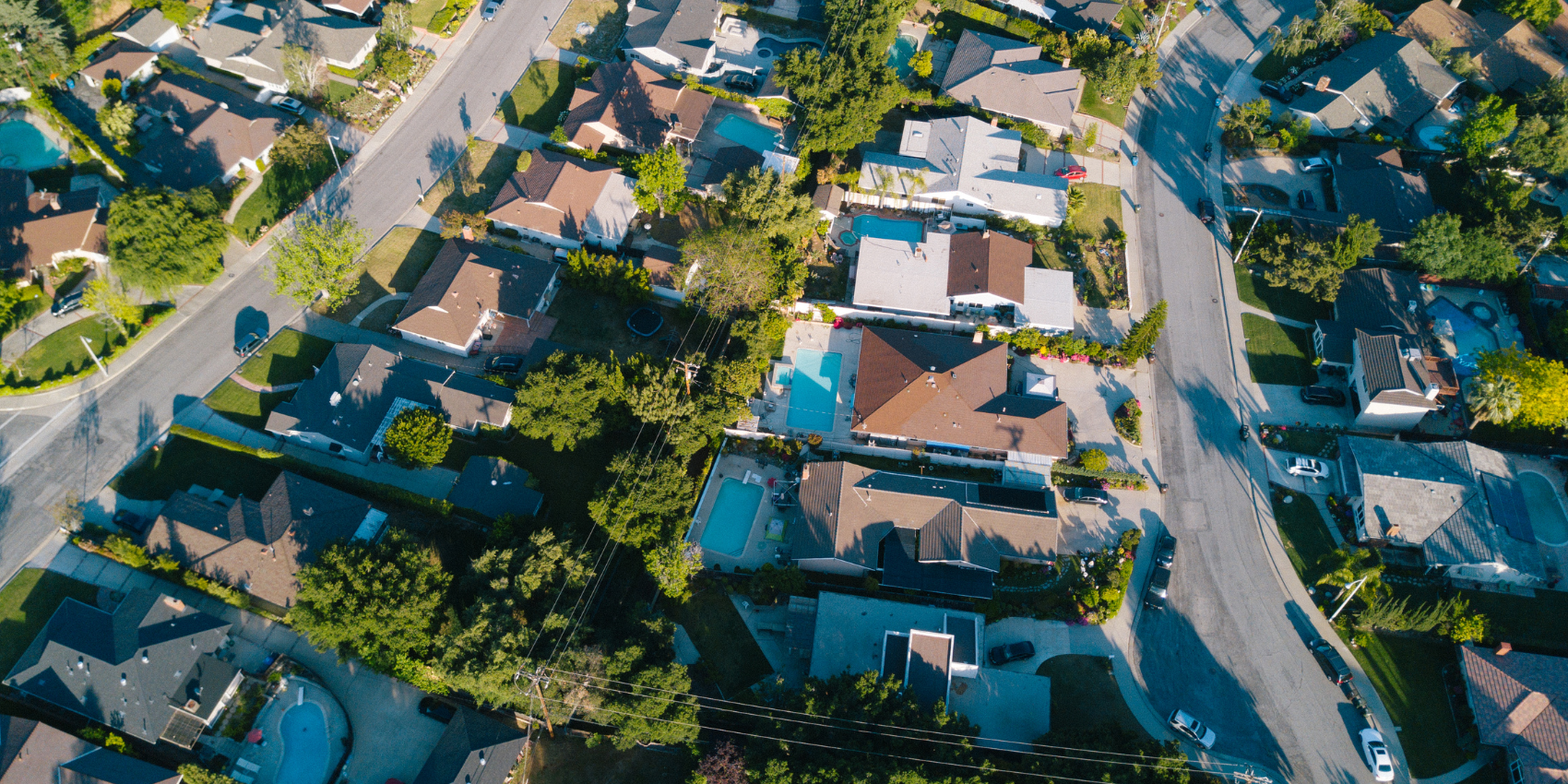 aerial view of neighborhood