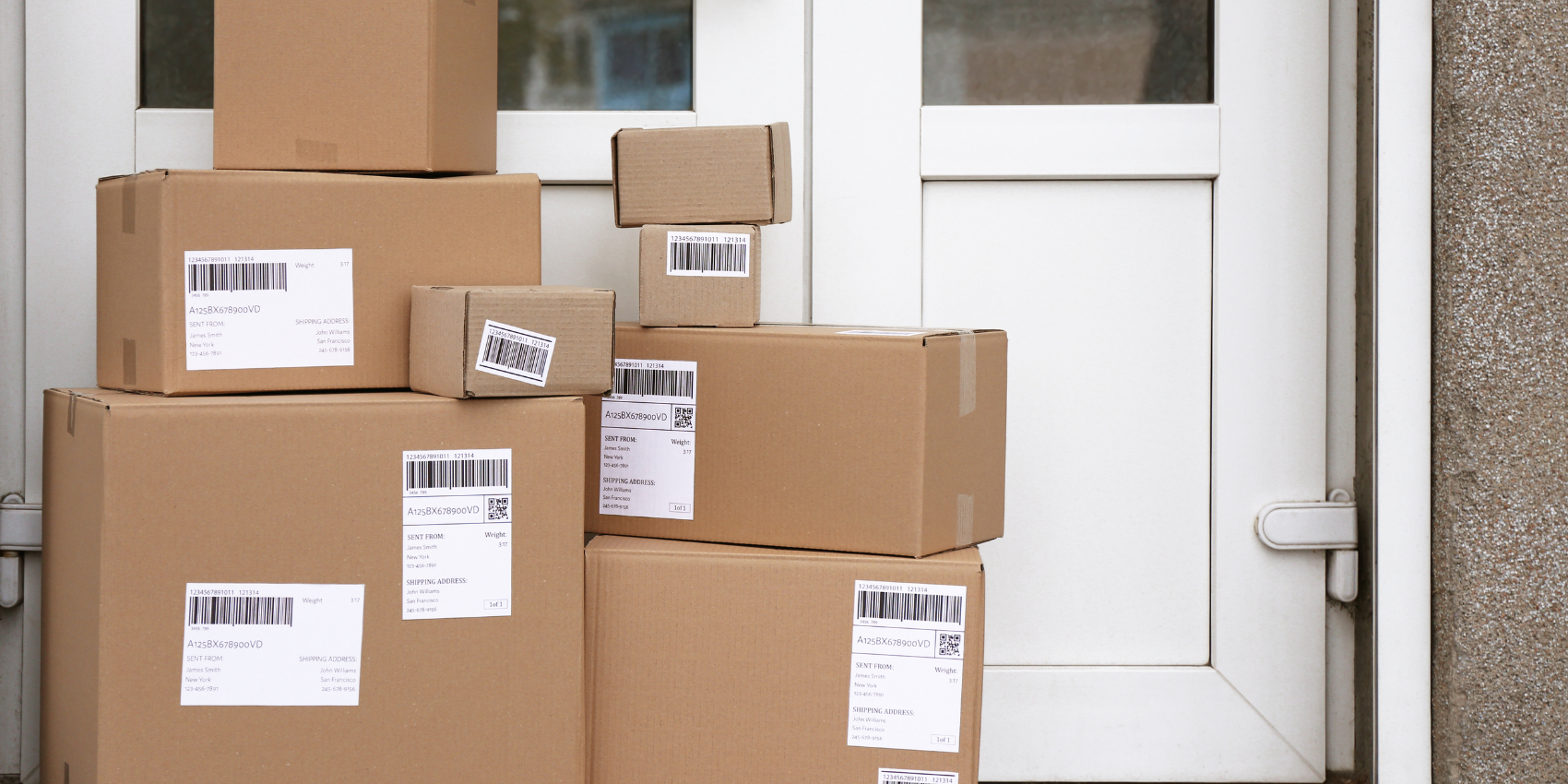 boxes on porch