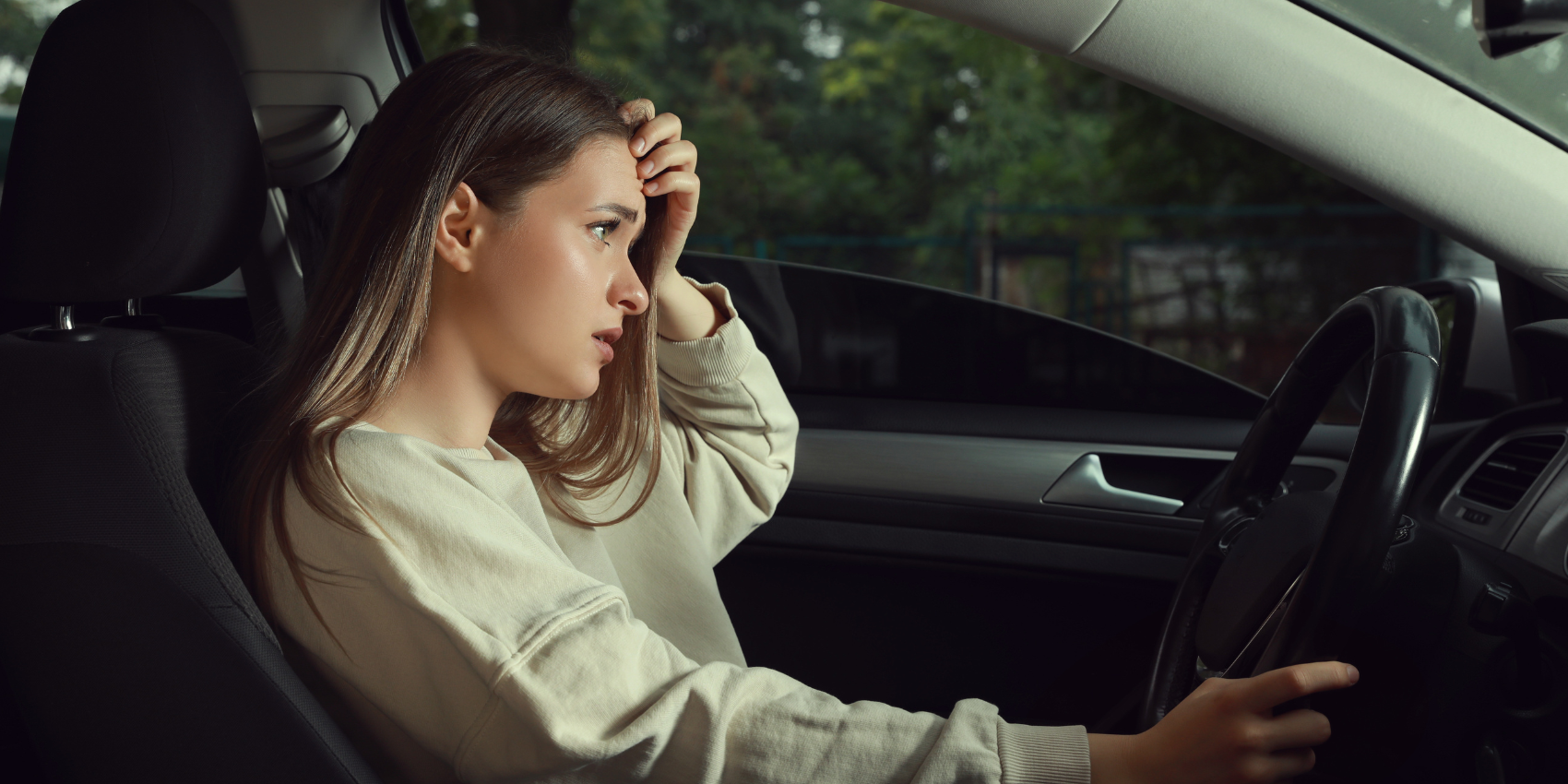 Teen driver stressed behind the wheel
